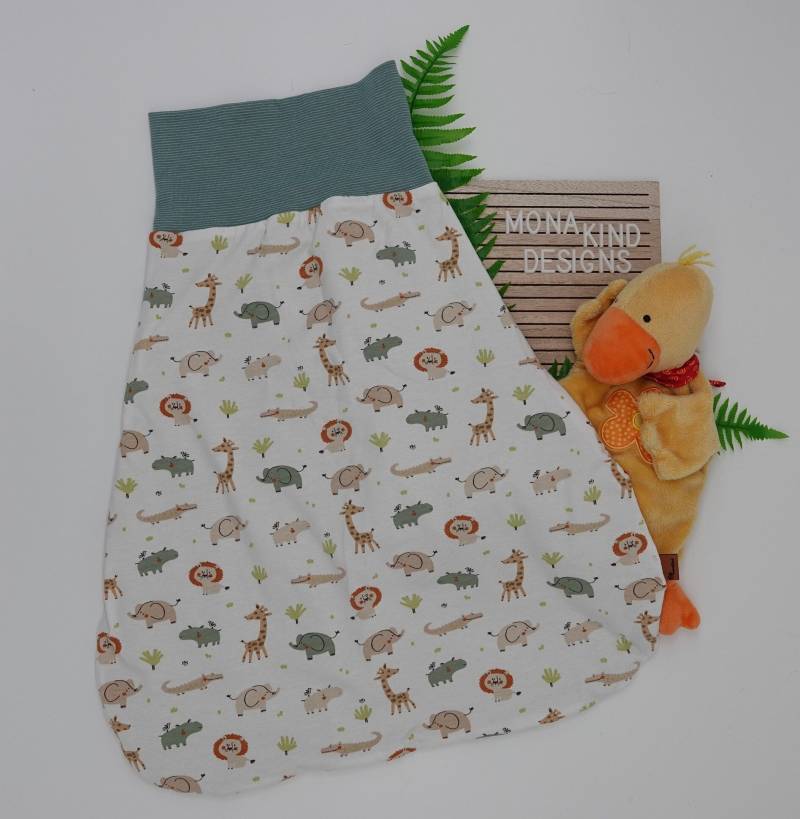 strampelsack/Pucksack Für Sommer in Weiß Mit Tier Motiven Zum Wenden, 2-Lagig von monakindDesigns