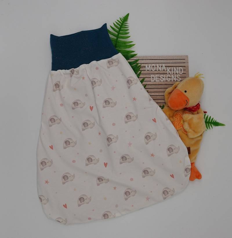 strampelsack/Pucksack Sommer Weiß Mit Elefanten Zum Wenden, 2-Lagig strampelsack/Pucksack Sommer Weiß Mit Elefanten Zum Wenden, 2-Lagig von monakindDesigns