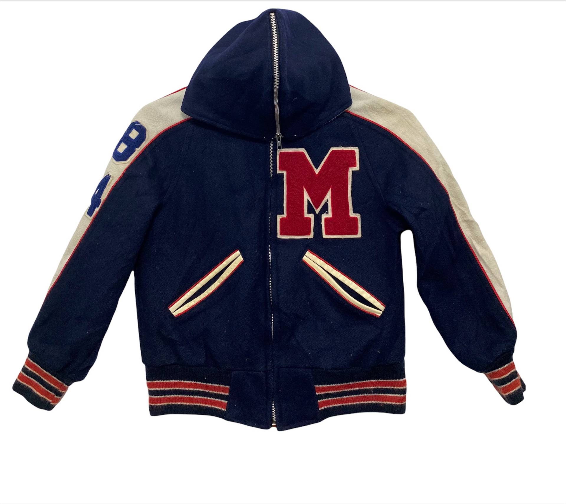 80Er Jahre Vintage 1984 Hoodie Varsity Wolle Von Kaye Bros Chicago Jacke Kleine Größe Vollreißverschluss Made in Usa von monalisausedauction