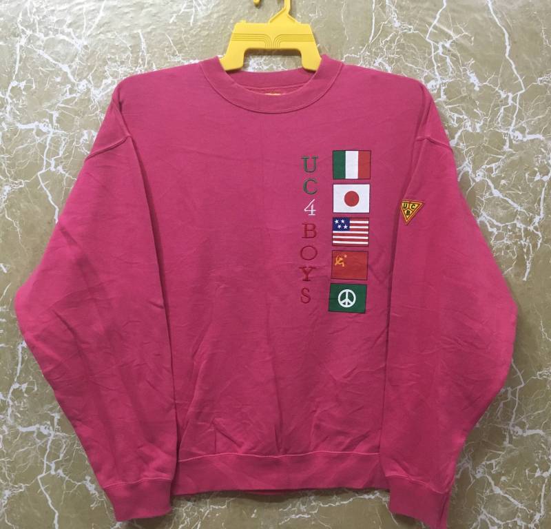 90Er Jahre United Color Of Benetton Sweatshirt Jacke M Größe Rosa Farbe Made in Italy von monalisausedauction