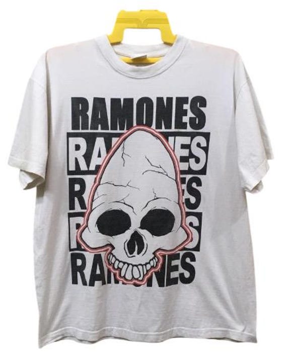 90Er Ramones Punk Band T-Shirt Weiss Farbe L Grösse von monalisausedauction