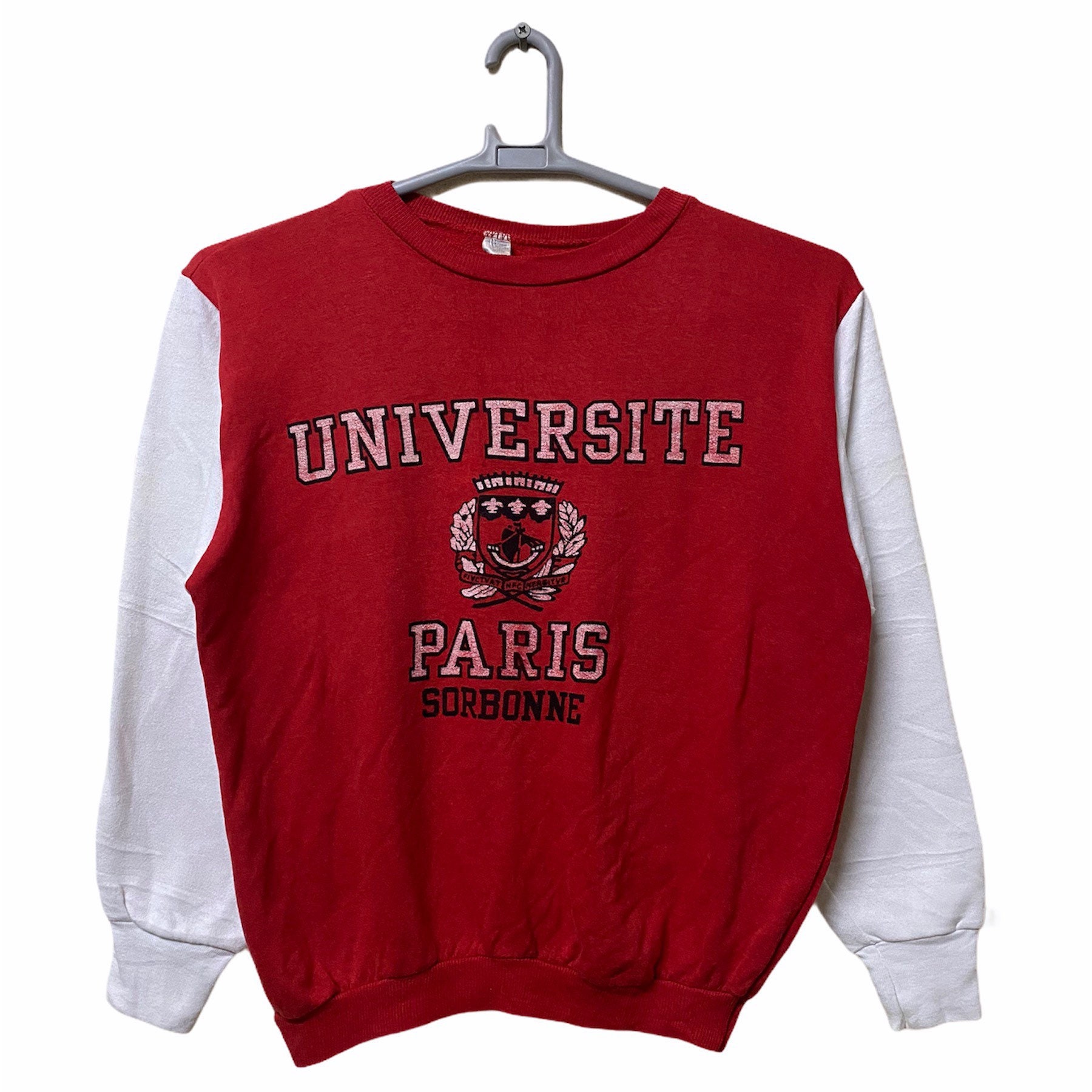 Vintage 80Er Jahre Universität Paris Sorbonne Sweatshirt M Größe 50/50 Polyester Baumwolle Hergestellt in Frankreich von monalisausedauction