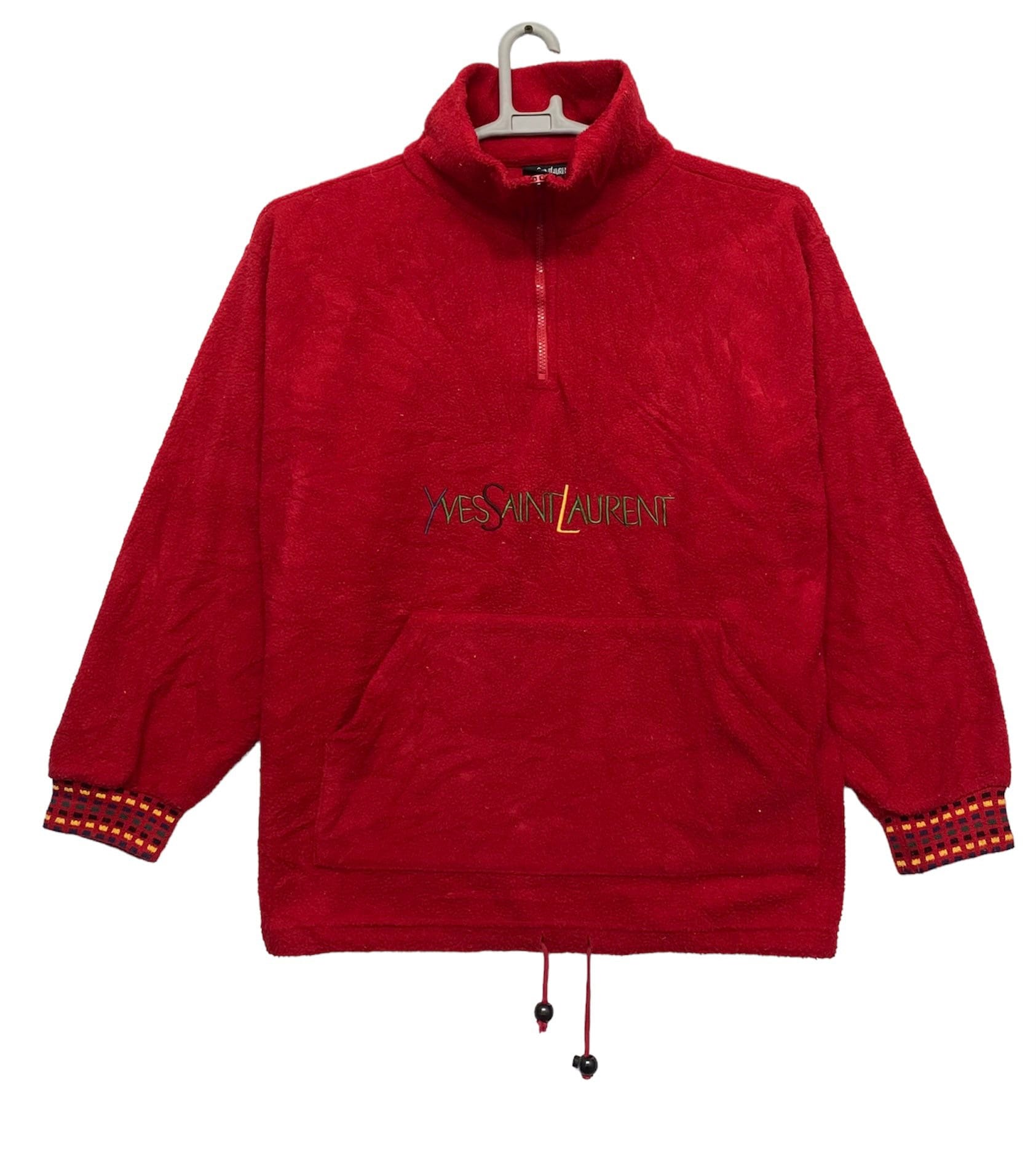 Vintage Yves Saint Laurent Stickerei Sweatshirt Große Größe Made in Italy von monalisausedauction