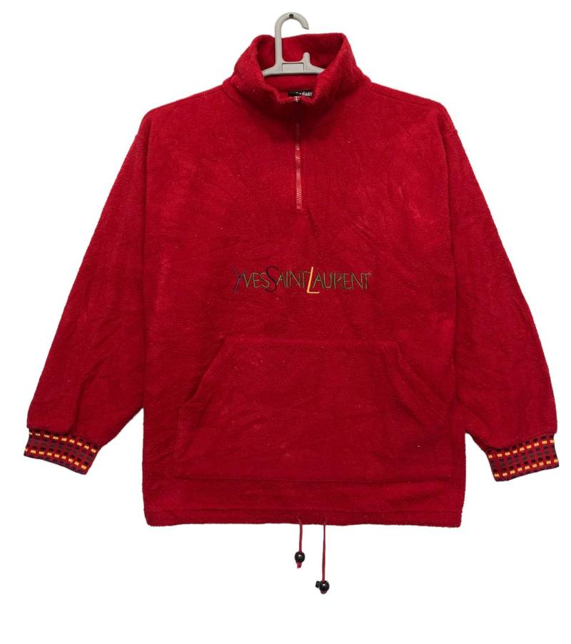 Vintage Yves Saint Laurent Stickerei Sweatshirt Große Größe Made in Italy von monalisausedauction