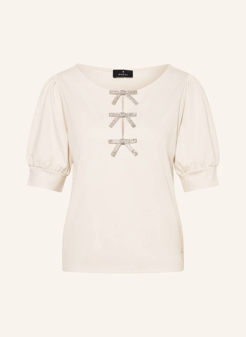 Monari Blusenshirt Aus Jersey Mit Schmucksteinen beige von monari