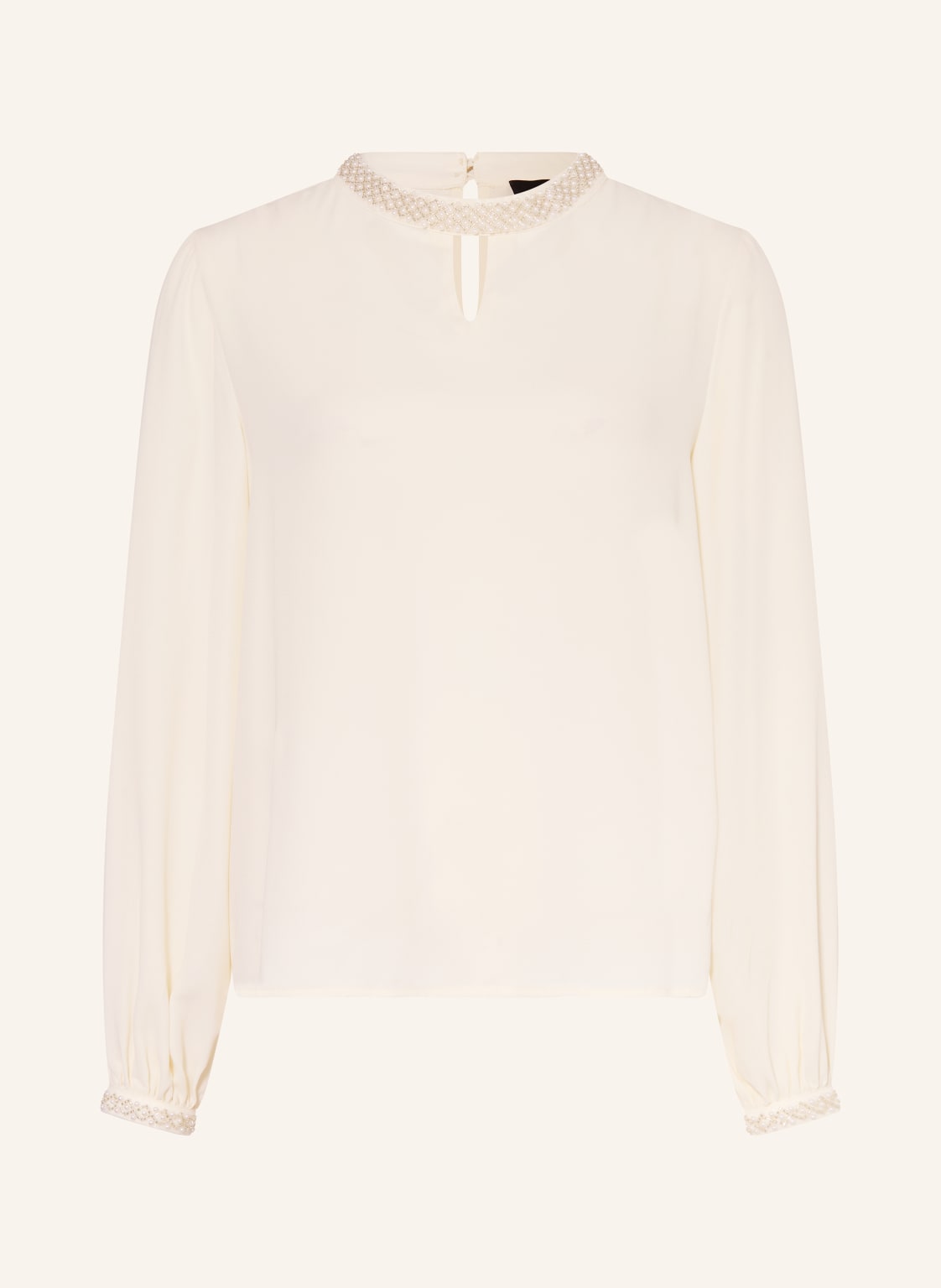 Monari Blusenshirt Mit Schmucksteinen Und Schmuckperlen beige von monari