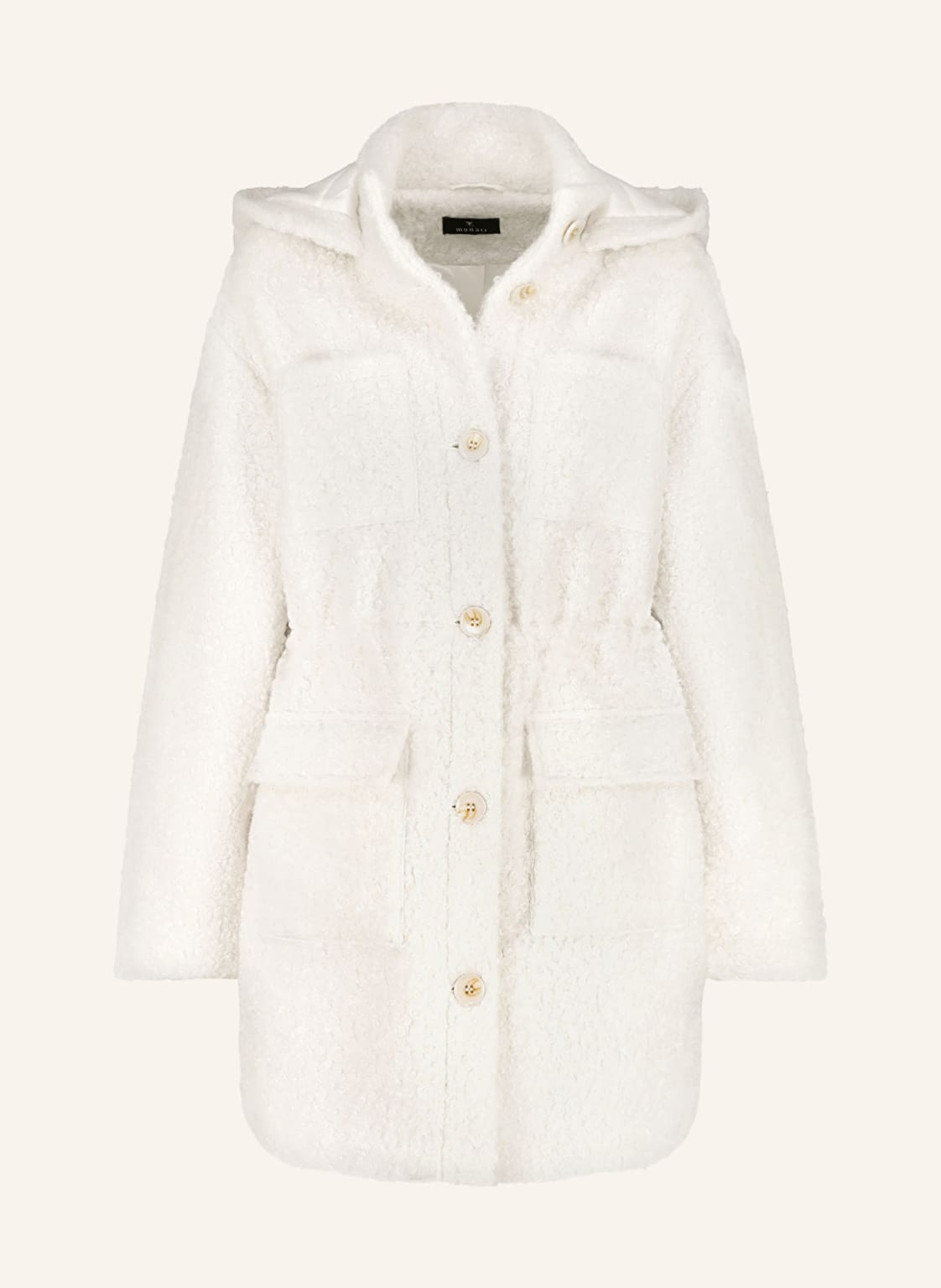 Monari Bouclé-Jacke weiss von monari