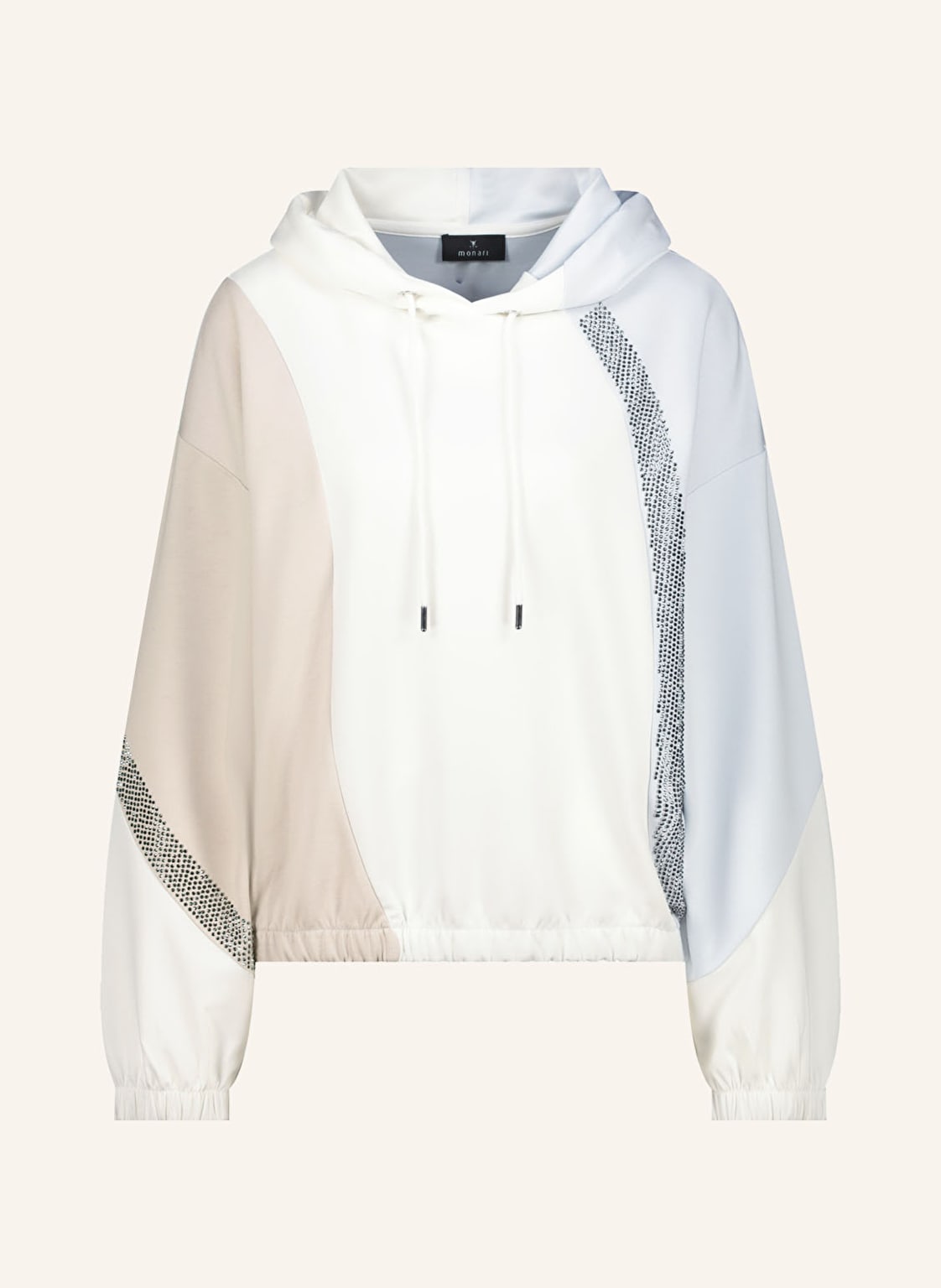 Monari Hoodie Mit Schmucksteinen weiss von monari