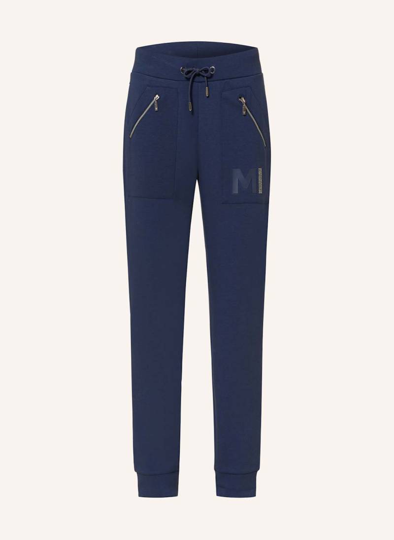 Monari Hose Im Jogging-Stil Mit Schmucksteinen blau von monari