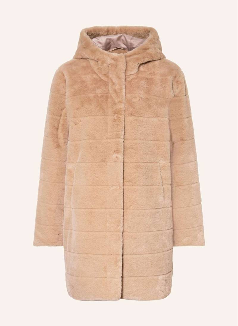 Monari Kunstpelz-Mantel braun von monari