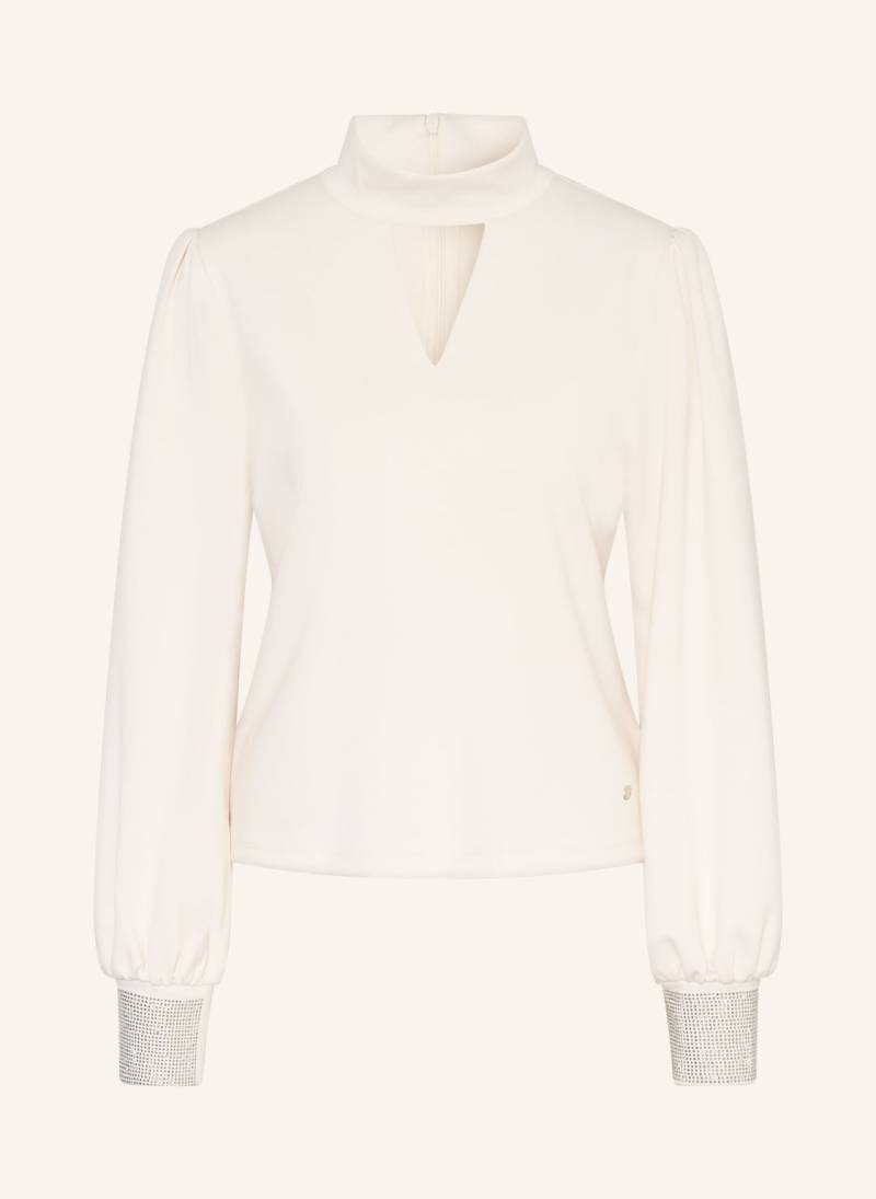 Monari Longsleeve Mit Schmucksteinen Und Cut-Out weiss von monari