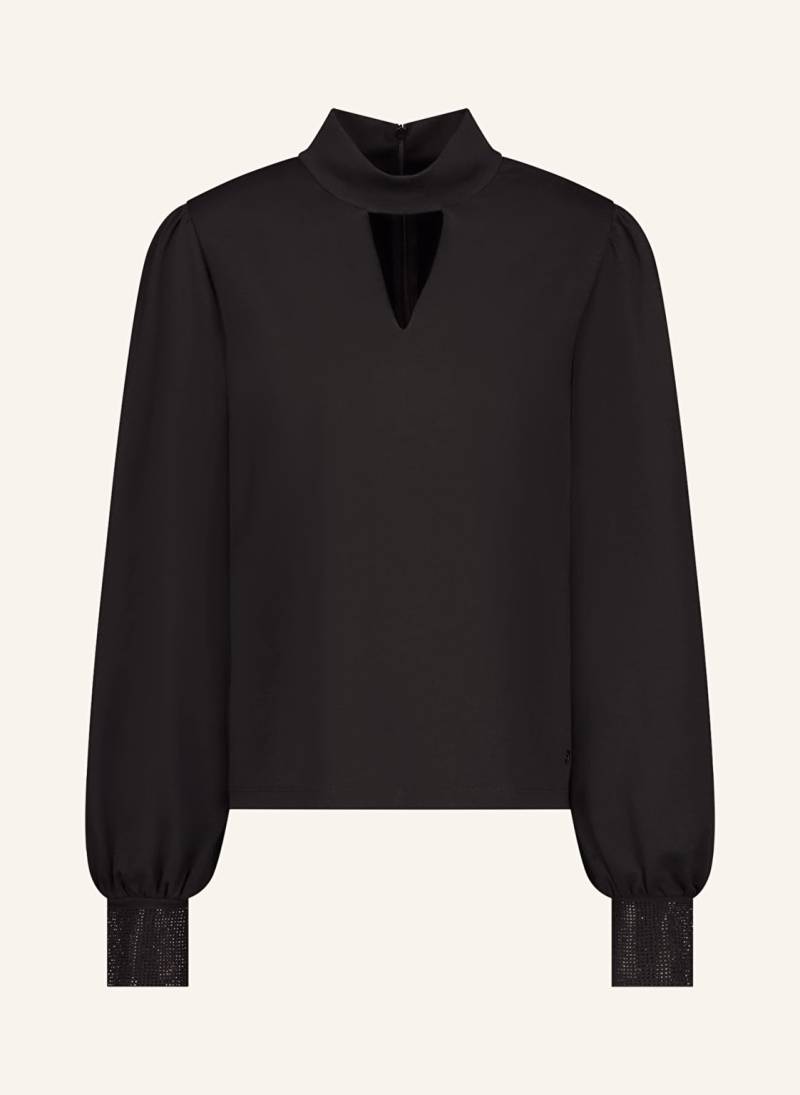 Monari Longsleeve Mit Schmucksteinen Und Cut-Out schwarz von monari