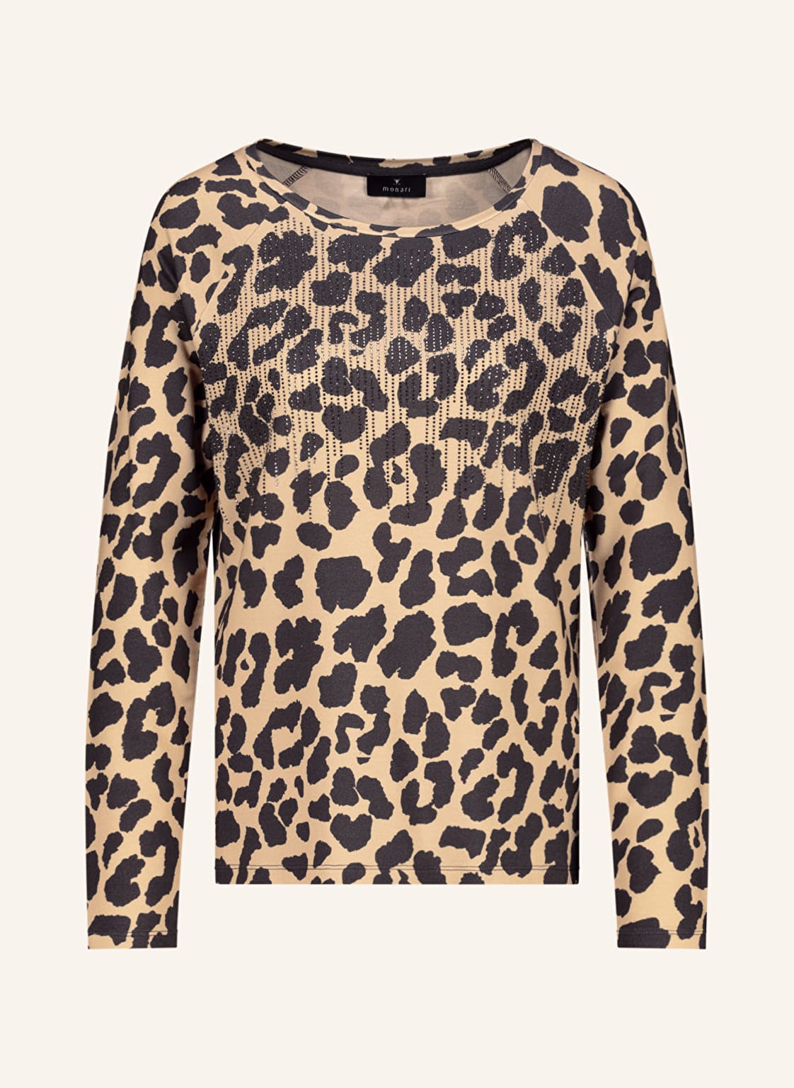 Monari Longsleeve Mit Schmucksteinen braun von monari