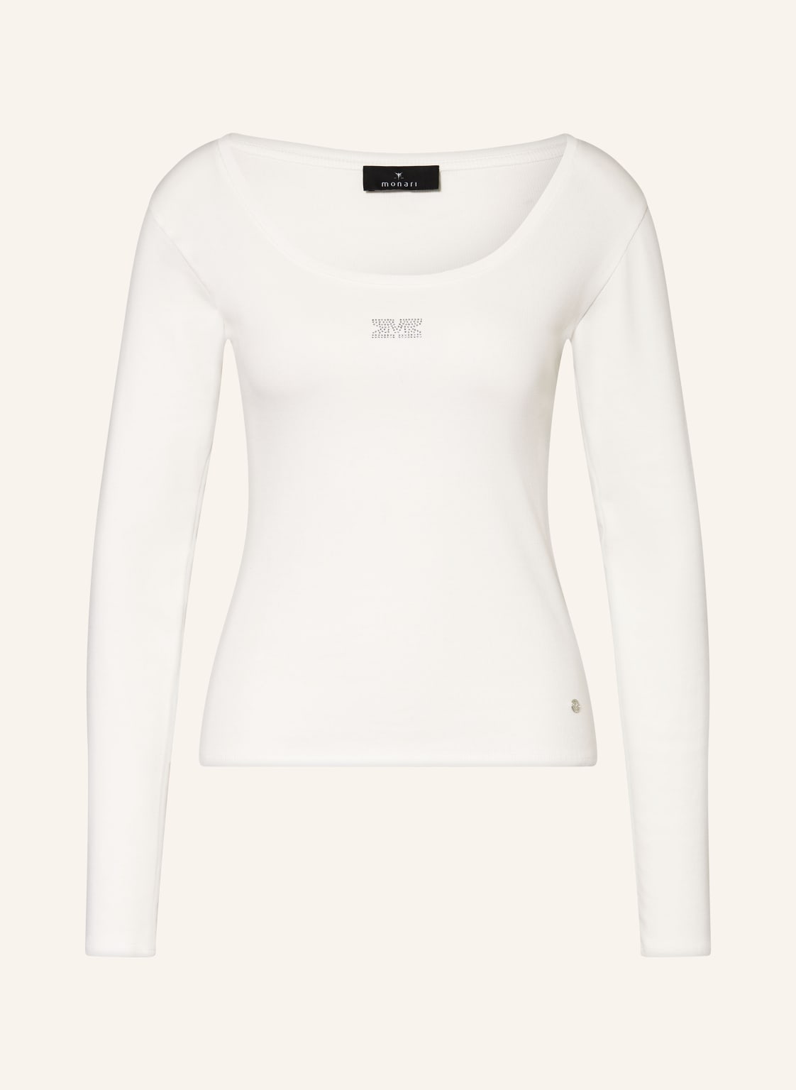Monari Longsleeve Mit Schmucksteinen weiss von monari