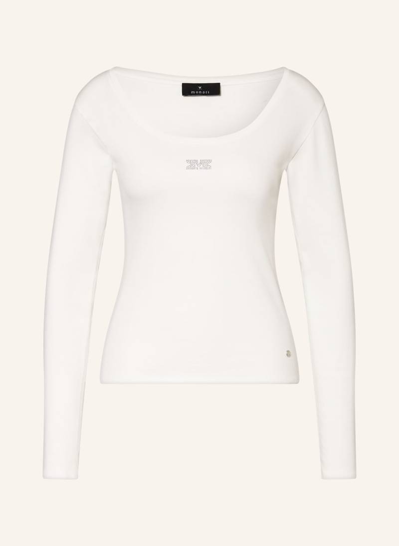 Monari Longsleeve Mit Schmucksteinen weiss von monari