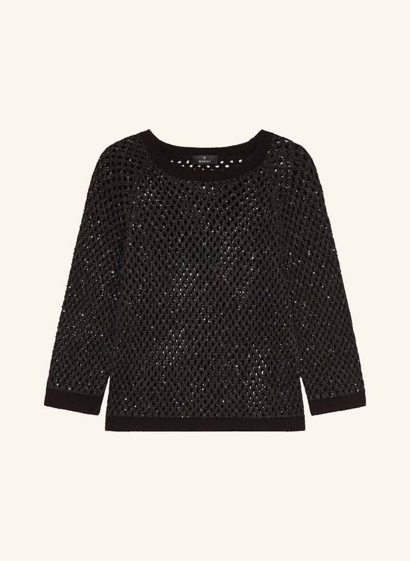 Monari Pullover Mit 3/4-Arm Und Pailletten schwarz von monari