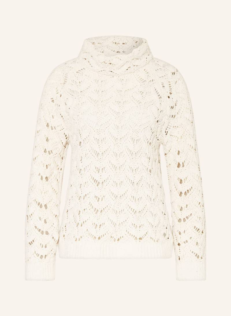 Monari Pullover Mit Glitzergarn Und Pailletten weiss von monari