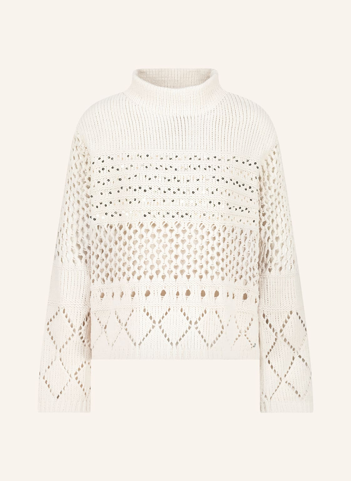 Monari Pullover Mit Pailletten beige von monari
