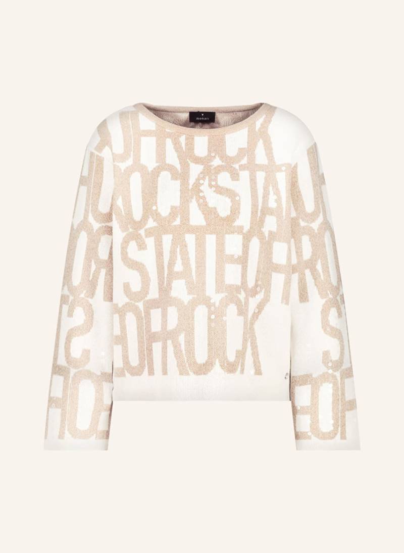 Monari Pullover Mit Pailletten beige von monari