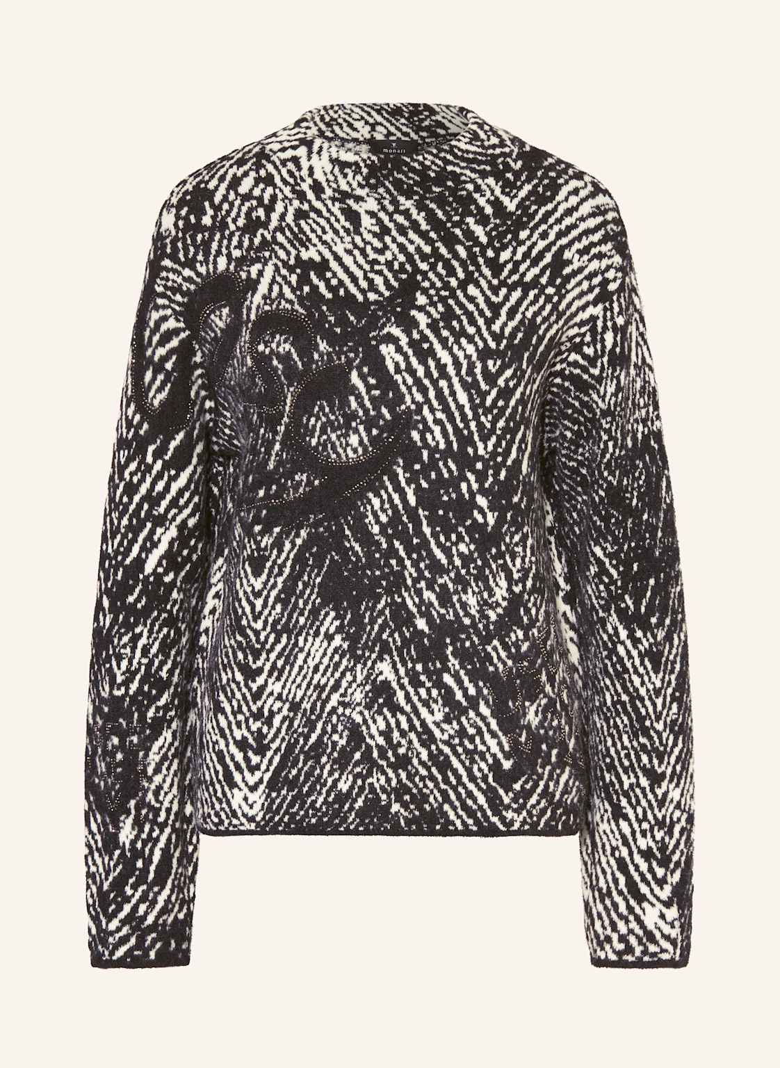 Monari Pullover Mit Schmucksteinen schwarz von monari
