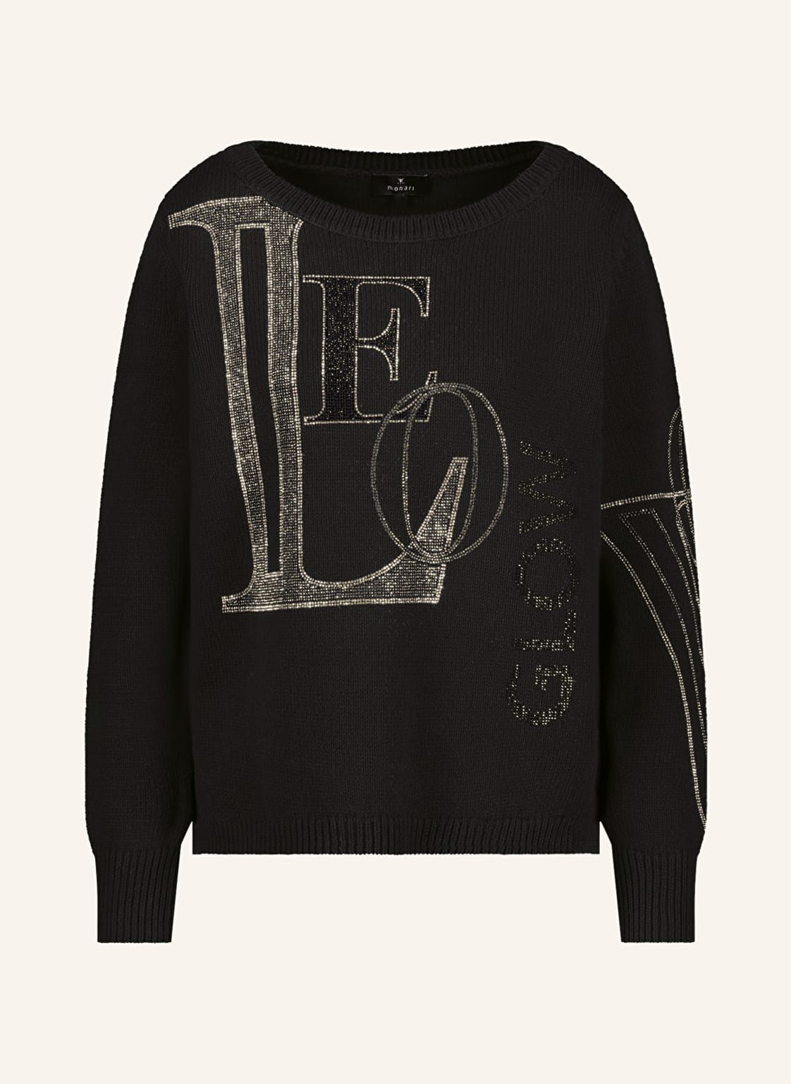 Monari Pullover Mit Schmucksteinen schwarz von monari