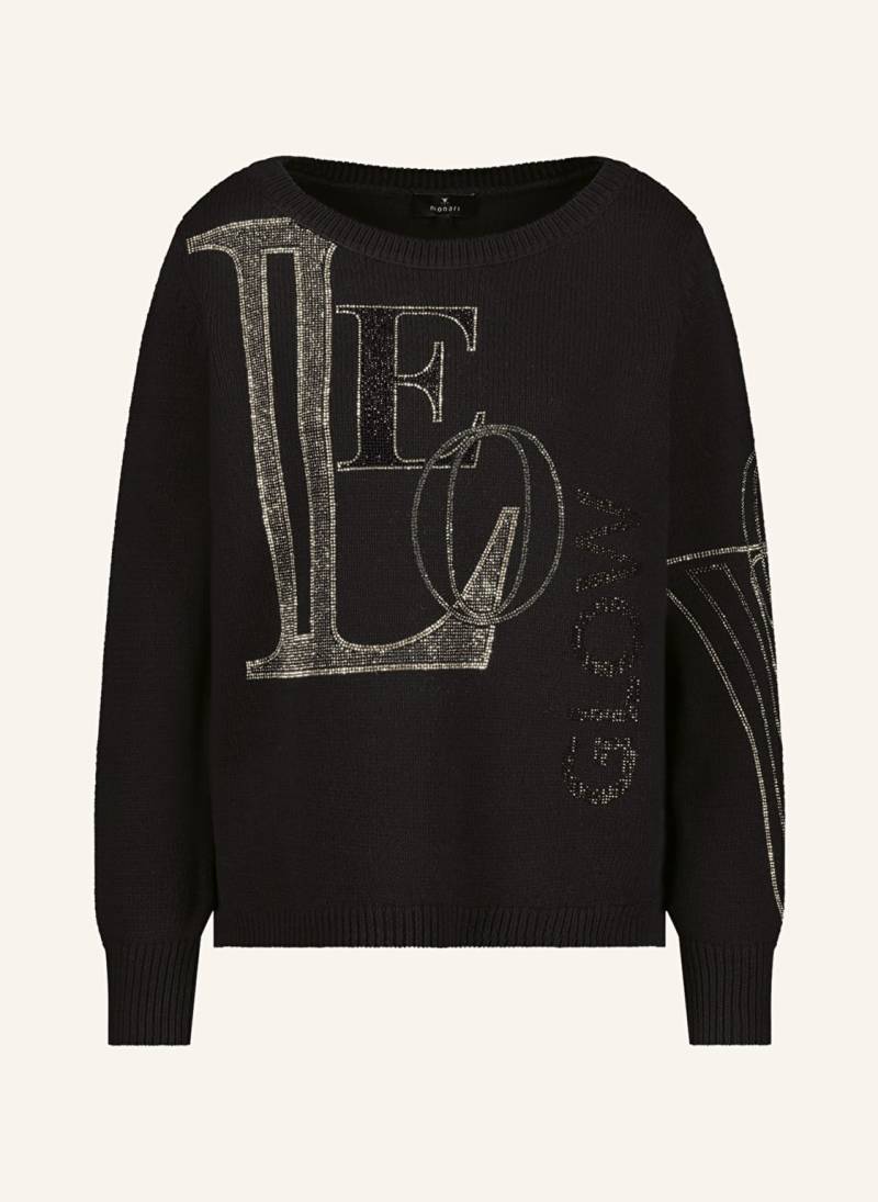 Monari Pullover Mit Schmucksteinen schwarz von monari