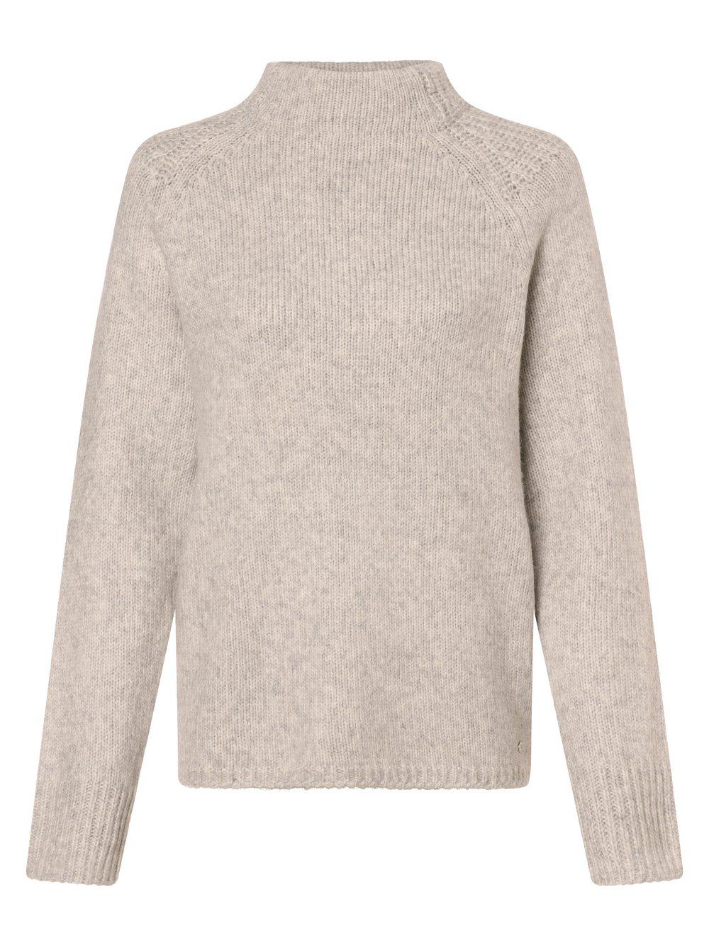 Monari Pullover mit Alpaka-Anteil Damen meliert, hellgrau von monari