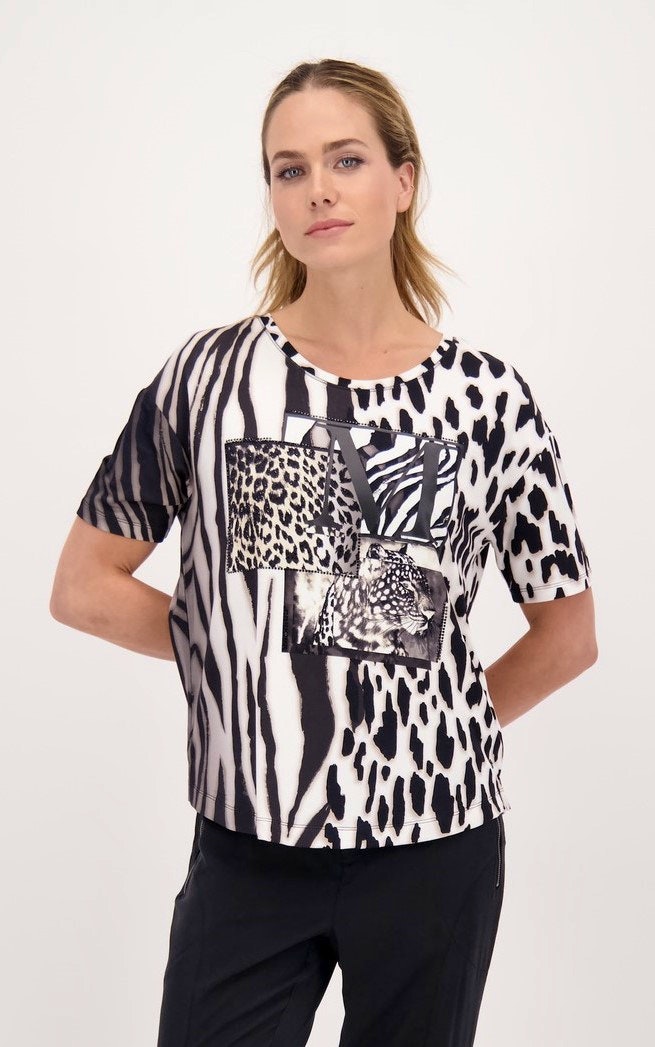 Monari Shirt Animal Print schwarz weiß von monari