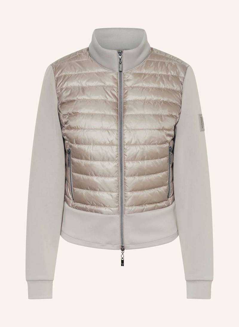 Monari Steppjacke Im Materialmix Mit Schmucksteinen beige von monari