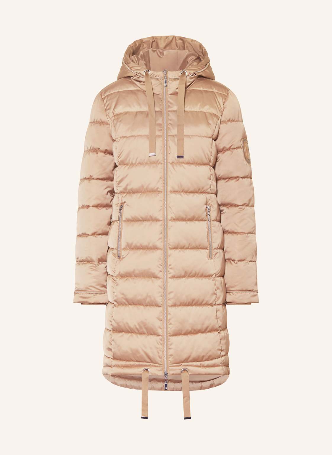 Monari Steppmantel Mit Glitzergarn Und Schmucksteinen braun von monari