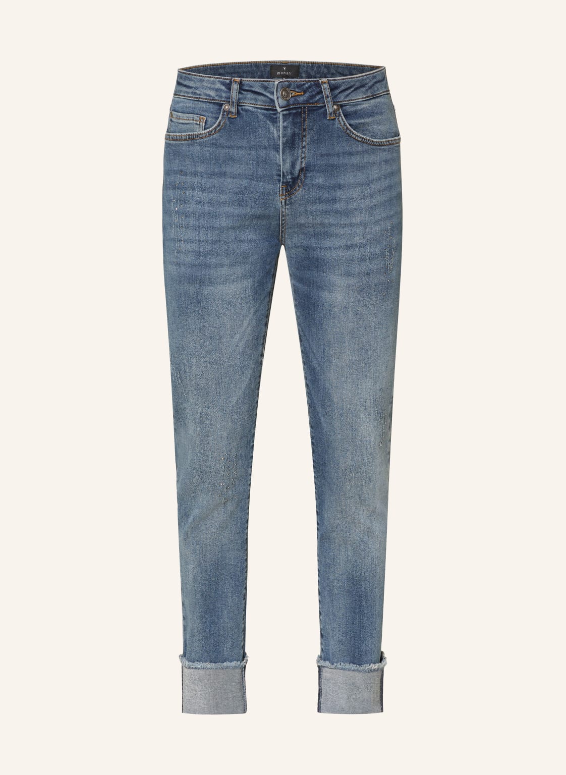 Monari Straight Jeans Mit Schmucksteinen blau von monari