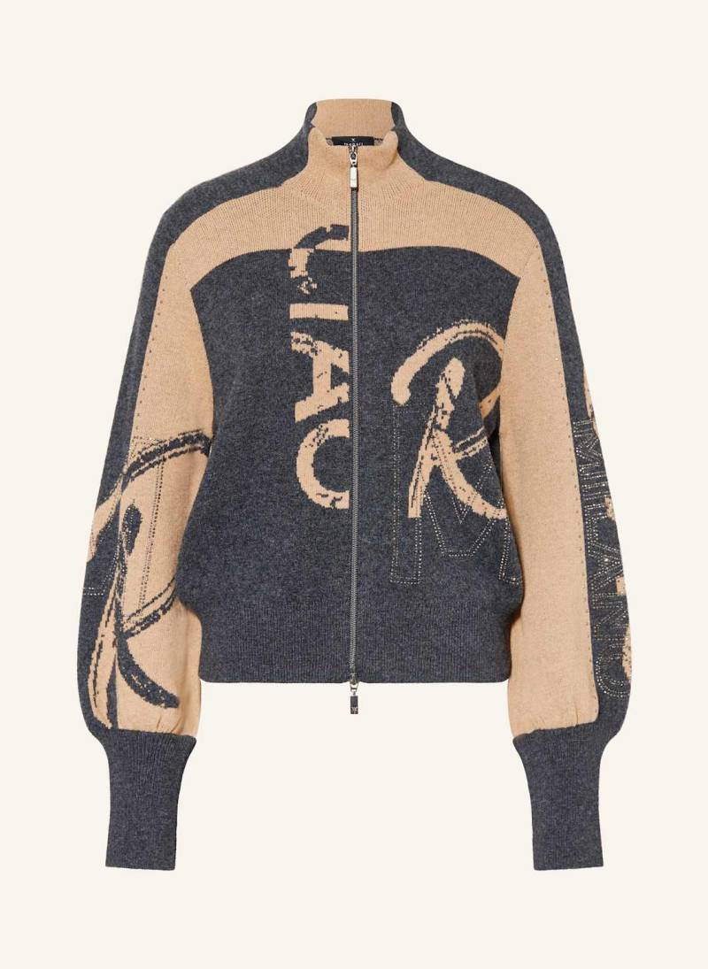 Monari Strickjacke Mit Schmucksteinen grau von monari