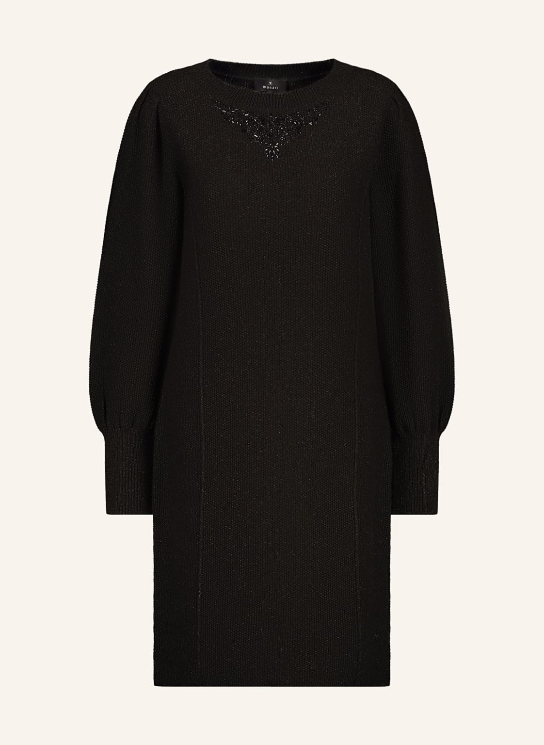Monari Strickkleid Mit Glitzergarn Und Schmucksteinen schwarz von monari