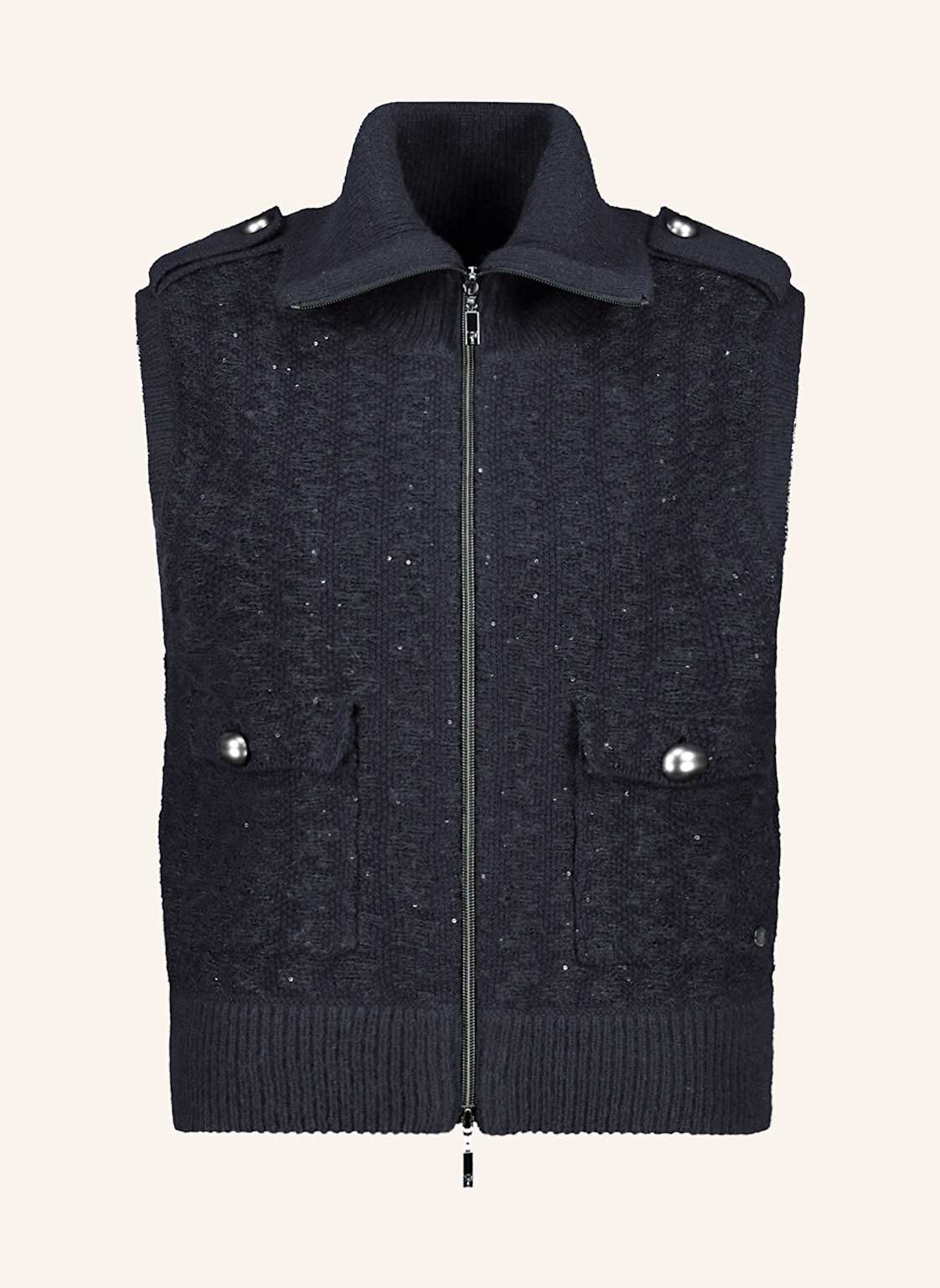 Monari Strickweste Mit Pailletten grau von monari