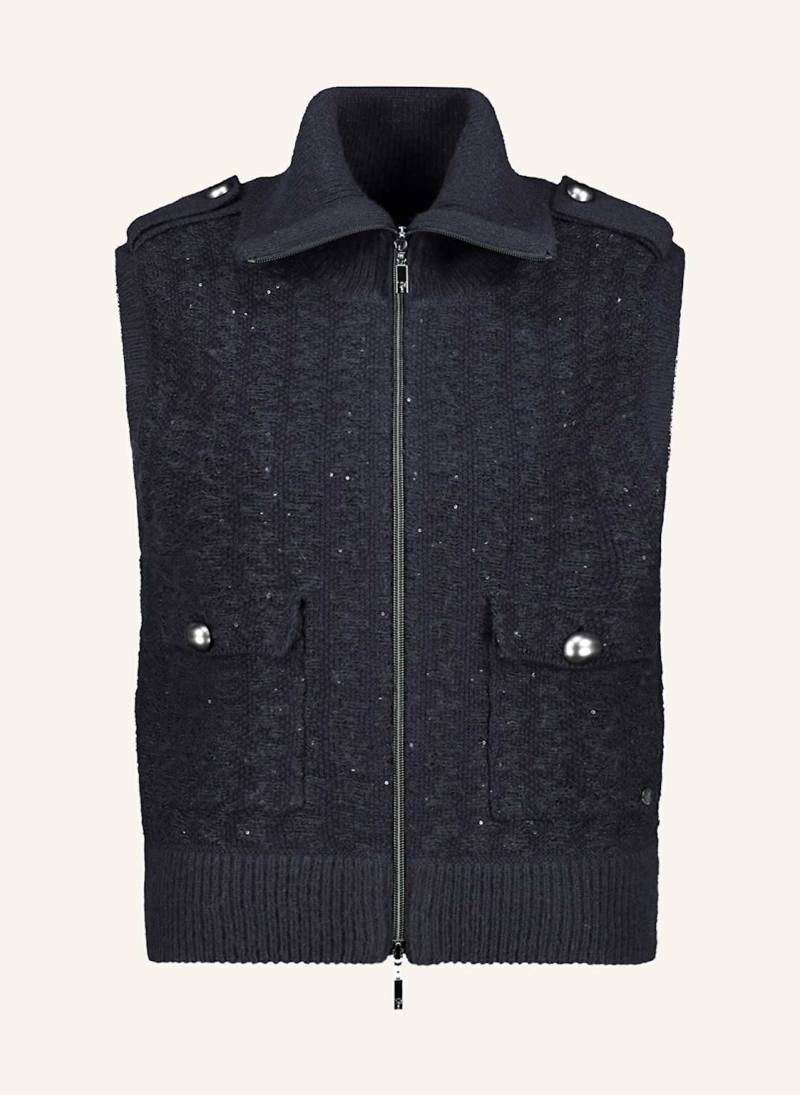 Monari Strickweste Mit Pailletten grau von monari