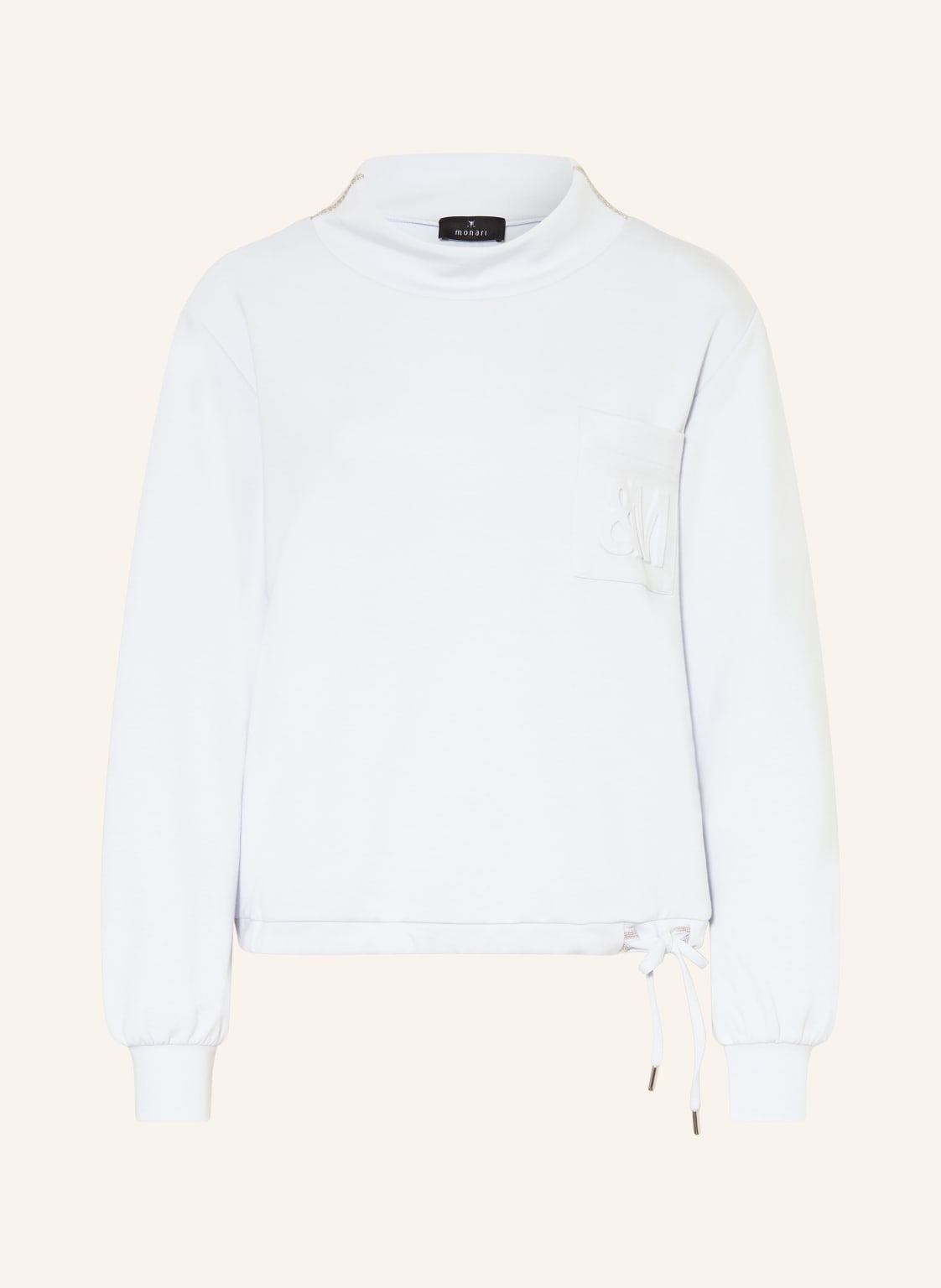 Monari Sweatshirt Mit Schmuckperlen blau von monari