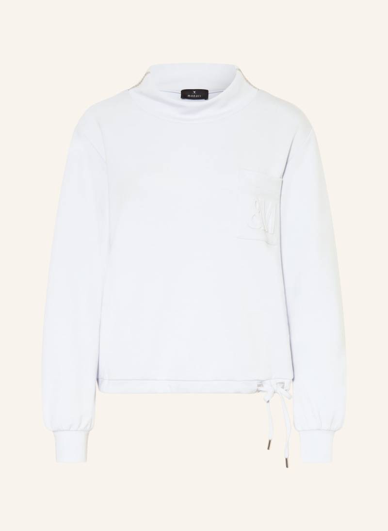 Monari Sweatshirt Mit Schmuckperlen blau von monari