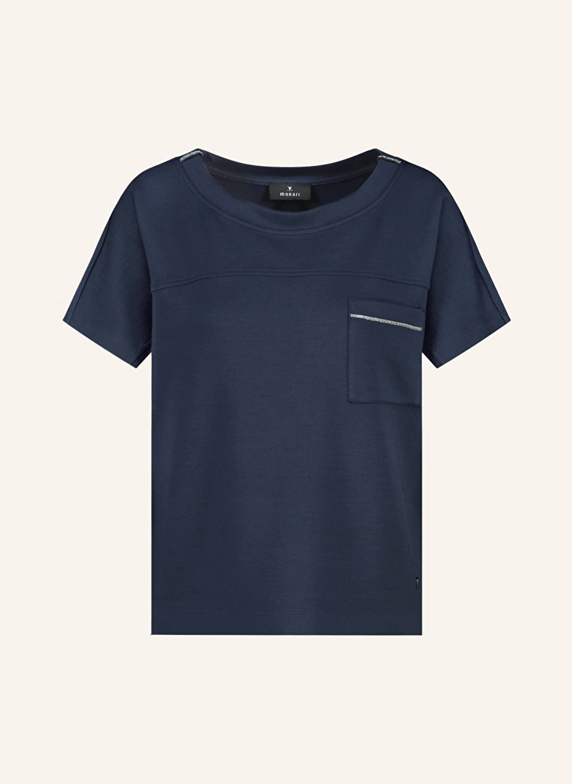 Monari Sweatshirt Mit Schmucksteinen blau von monari