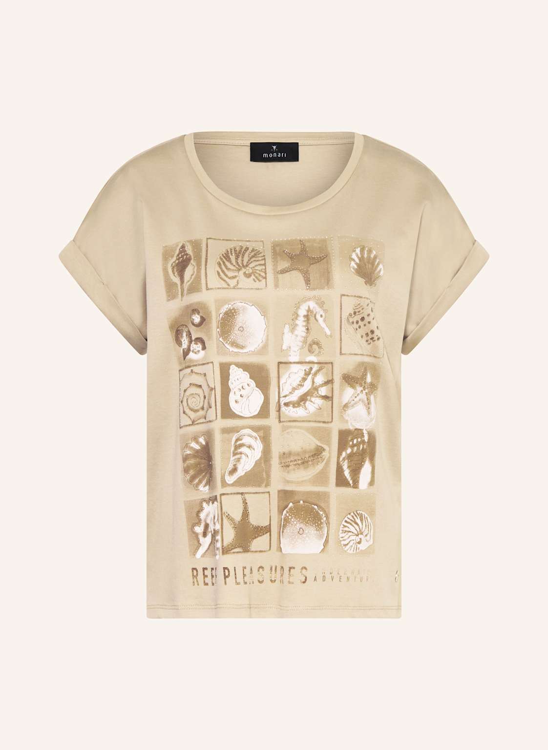 Monari T-Shirt Mit Schmucksteinen beige Monari T-Shirt Mit Schmucksteinen beige von monari