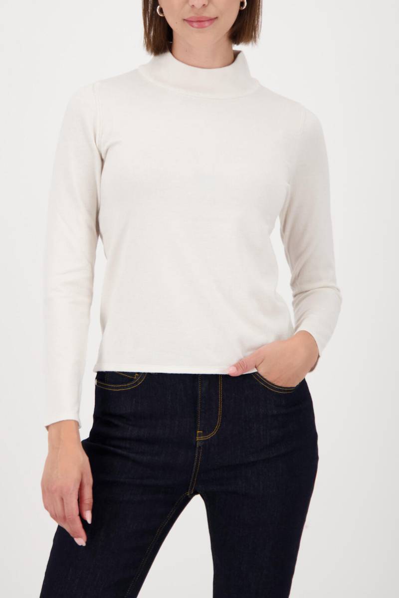 monari - Basic-Langarm-Pullover mit Stehkragen almond - Gr. - 38 von monari