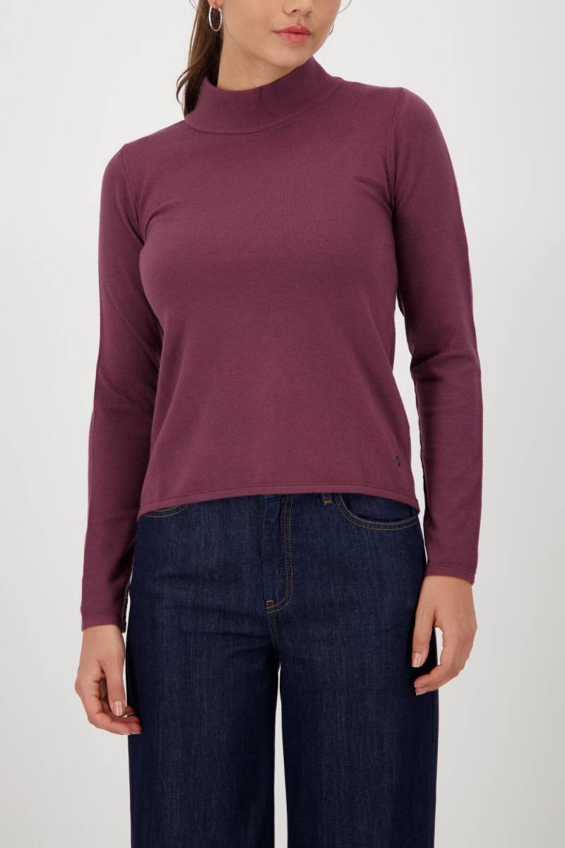 monari - Basic-Langarm-Pullover mit Stehkragen bordeaux - Gr. - 36 von monari