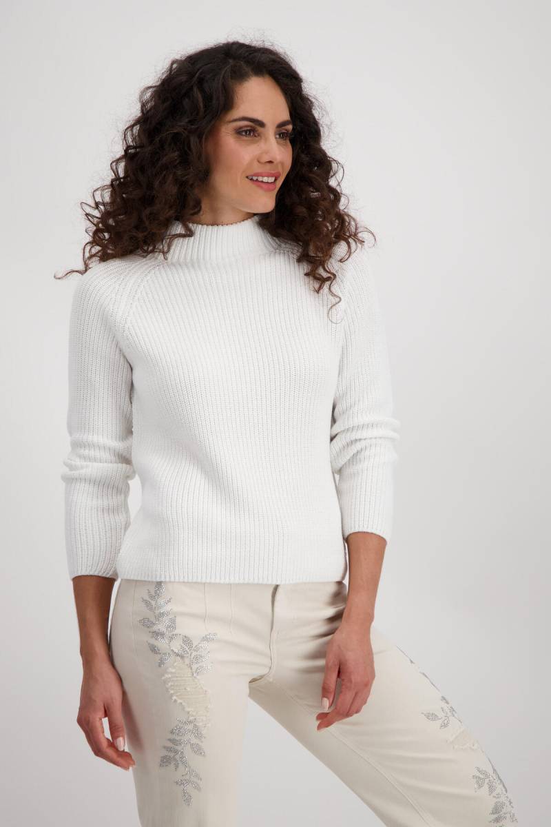 monari - Basic-Stehkragen-Pullover off-white - Gr. - 42 von monari