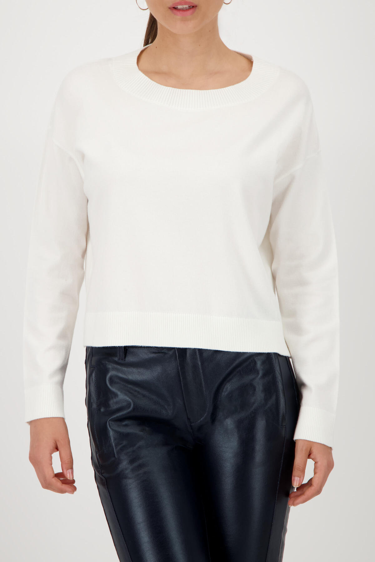 monari - Basic-Strickpullover off-white - Gr. - 40 von monari