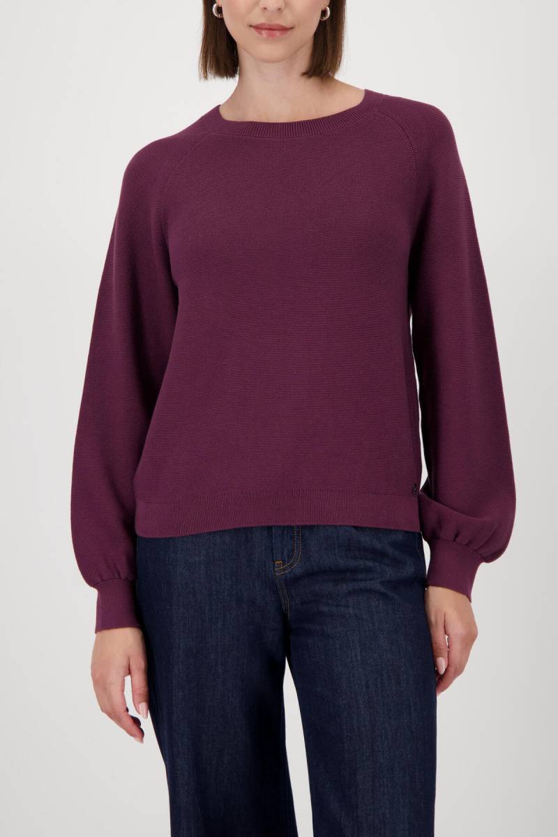 monari - Baumwoll-Strickpullover bordeaux - Gr. - 38 von monari