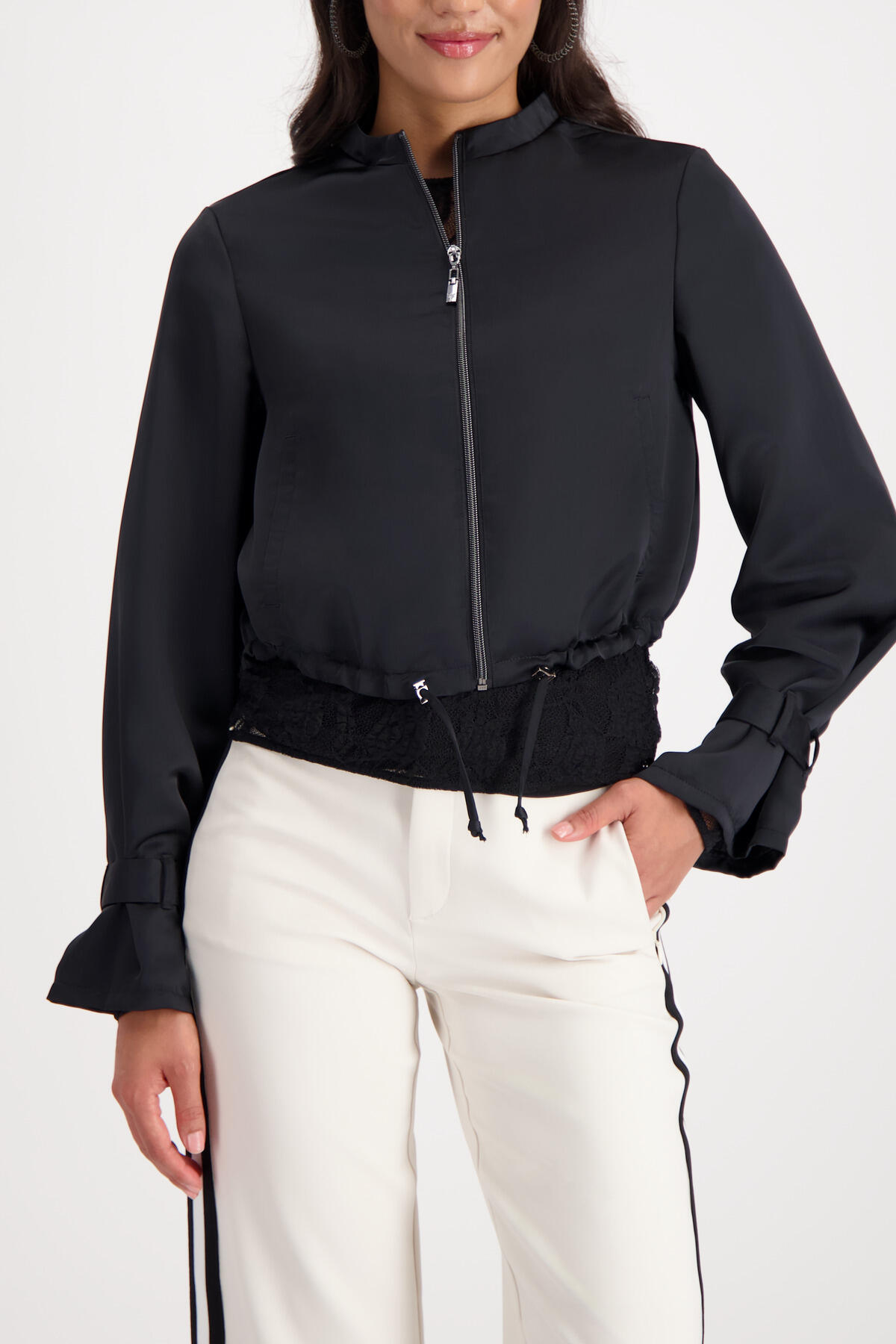 monari - Blouson in Satinoptik schwarz - Gr. - 38 von monari