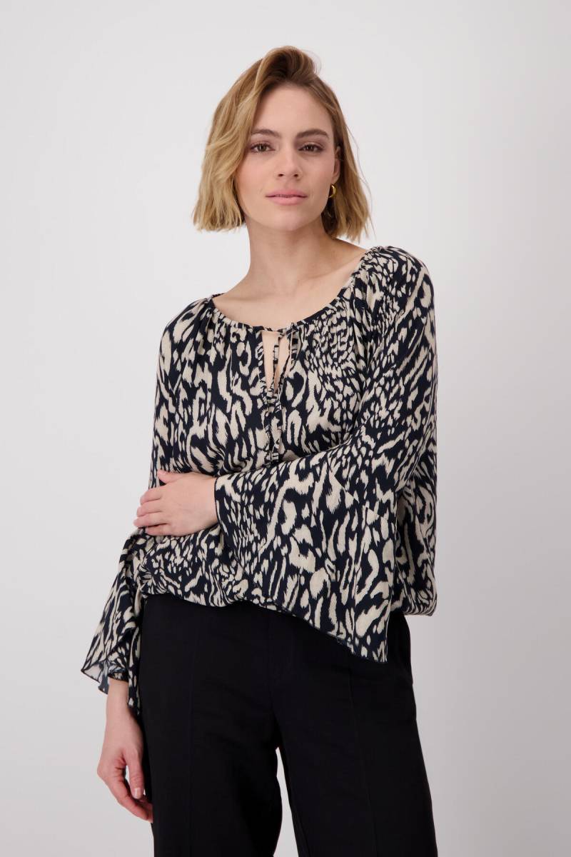 monari - Bluse mit Leomuster schwarz gemustert - Gr. - 36 von monari