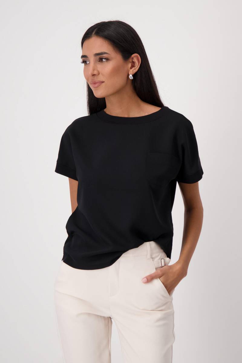 monari - Blusenshirt mit Brusttasche schwarz - Gr. - 44 von monari