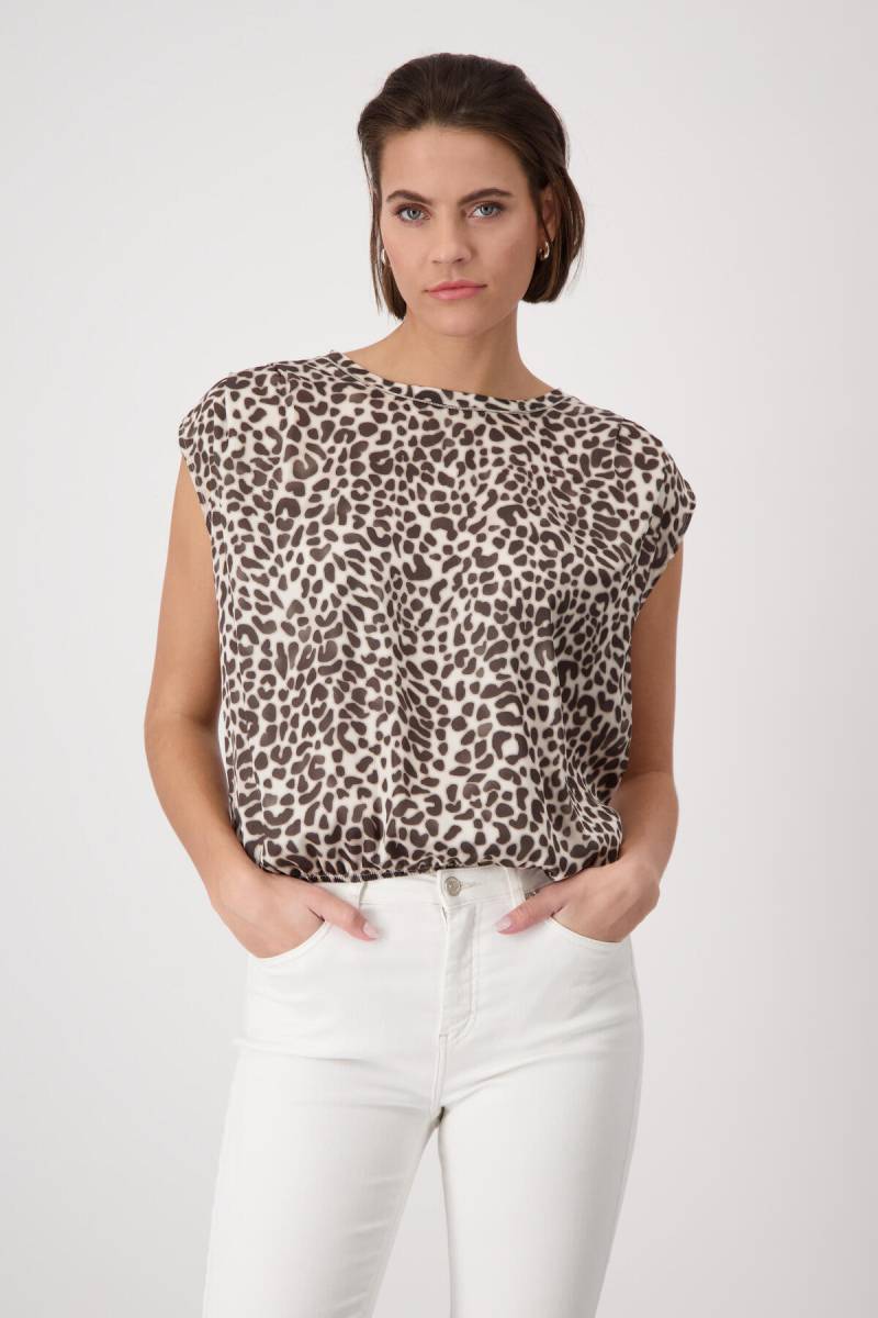 monari - Blusenshirt mit Leomuster coffee bean gemustert - Gr. - 46 von monari