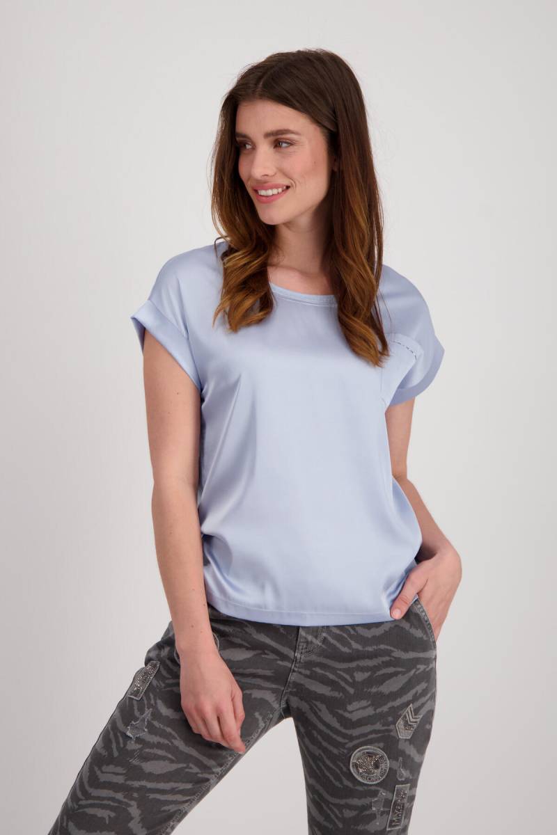 monari - Blusenshirt mit Schmuck Tasche soft sky - Gr. - 46 von monari