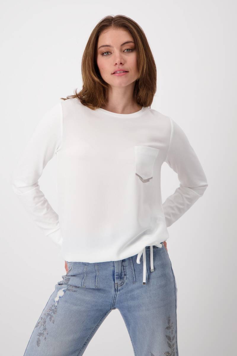 monari - Blusenshirt mit Schmucktasche off-white - Gr. - 36 von monari